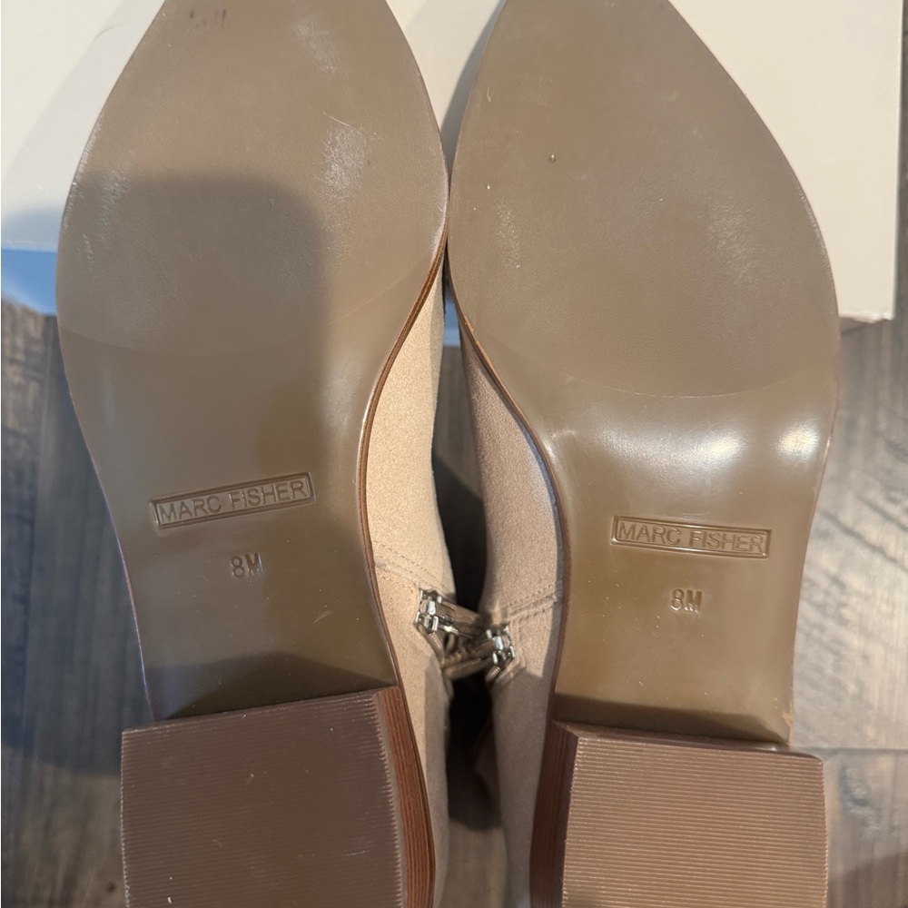 Marc Fisher Women's Natural Suede Ankle Boots - Picture 4 of 4